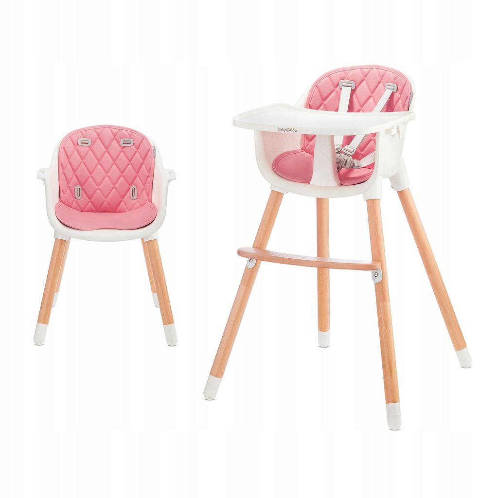 Jídelní židle Baby Tiger 2v1 – Tini/růžová