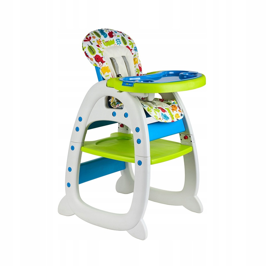 Jídelní dětská židle 3v1 – zelenomodrá
