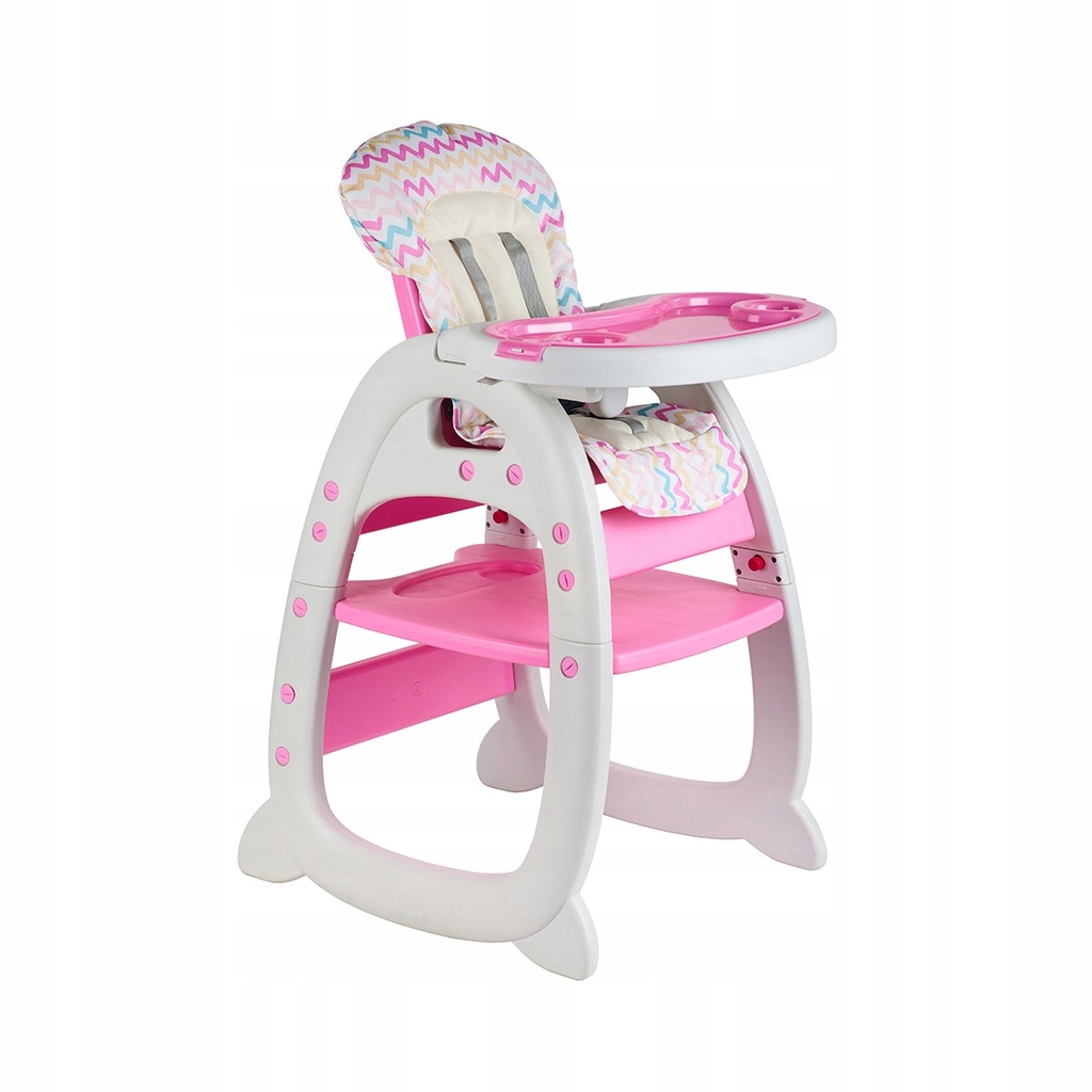 Jídelní dětská židle 3v1- růžová