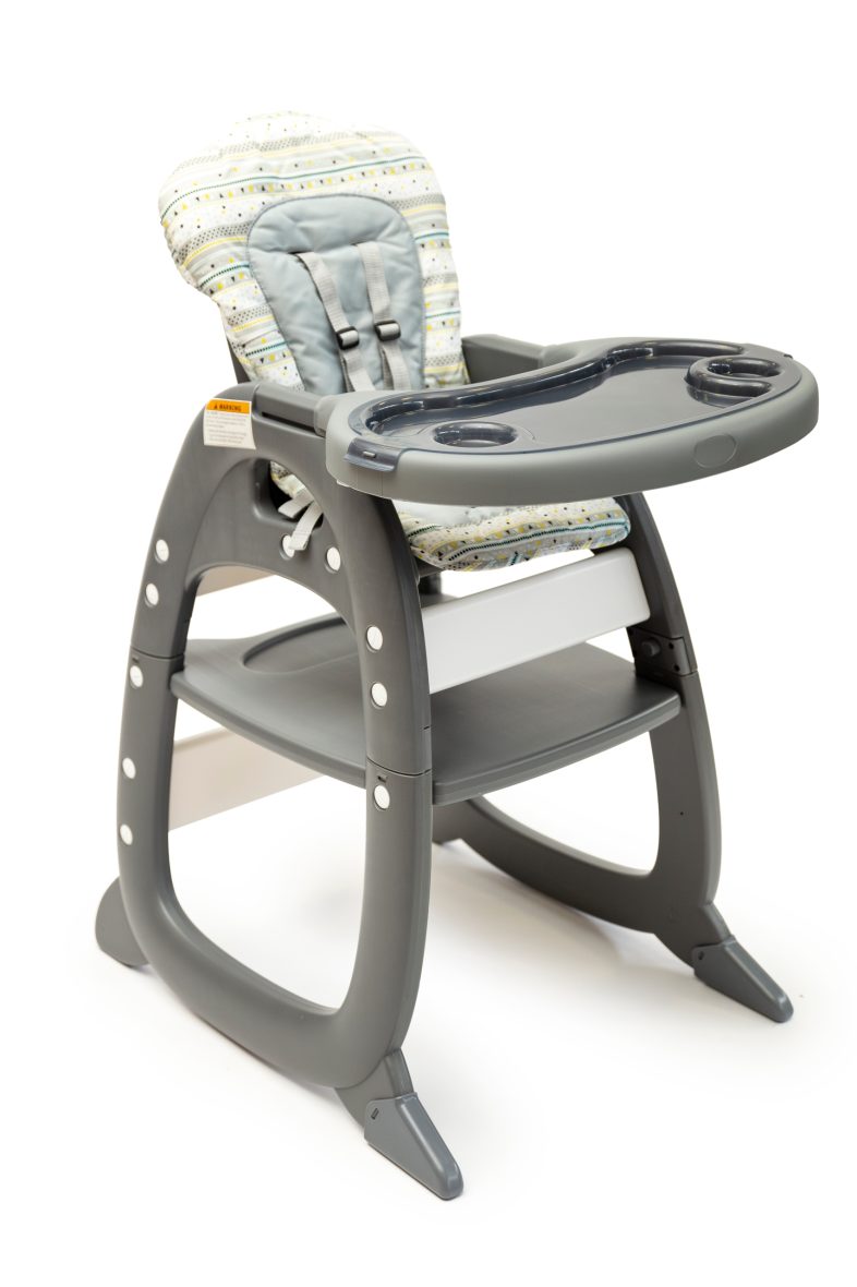 Jídelní dětská židle 3v1 – šedá