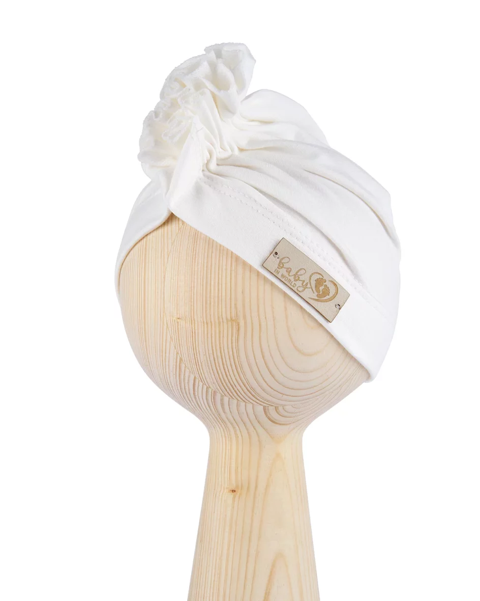 Dětská čepice / turban – bílá