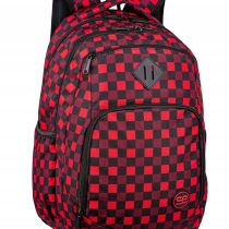 Školní batoh CoolPack černočervené kostky