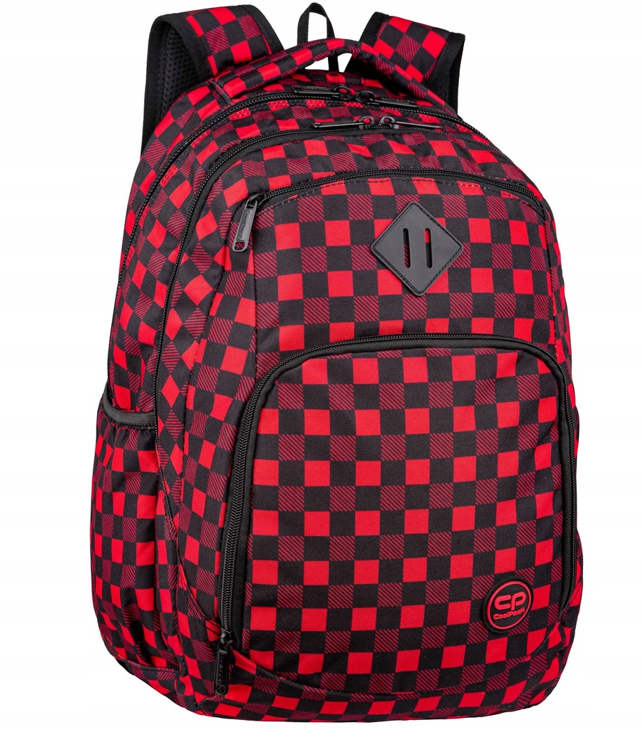 Školní batoh CoolPack – černočervené kostky